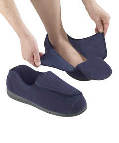 Picture of Silverts 101050203 Mens Extra Extra Wide Slippers for Swollen Feet - Diabetic & Edema Deep Slippers&#44; Navy - Size 9