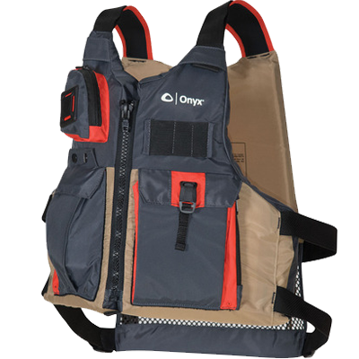 Kayak Fishing Paddle Vest, Tan - 2XL