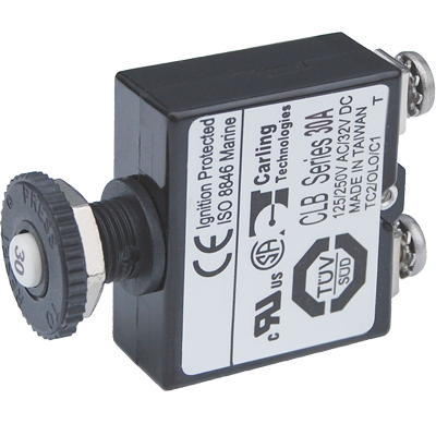 s BS-2136 30A Push Button Reset Only Screw Terminal Circuit Breaker