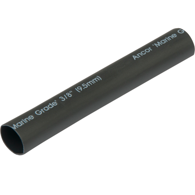 Adhesive Lined Heat Shrink Tube, 3:1 I.D. Shrink Ratio, 3/8 in I.D. Before Shrinking, Black, 48 in