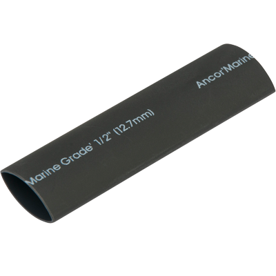 Adhesive Lined Heat Shrink Tube, 3:1 I.D. Shrink Ratio, 1/2 in I.D. Before Shrinking, Black, 48 in
