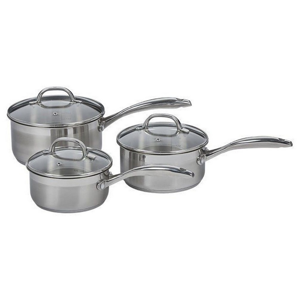 Picture of Swiss Diamond PSLSET03 Premium Stainless Steel Sauce Pan Set - 3 Piece