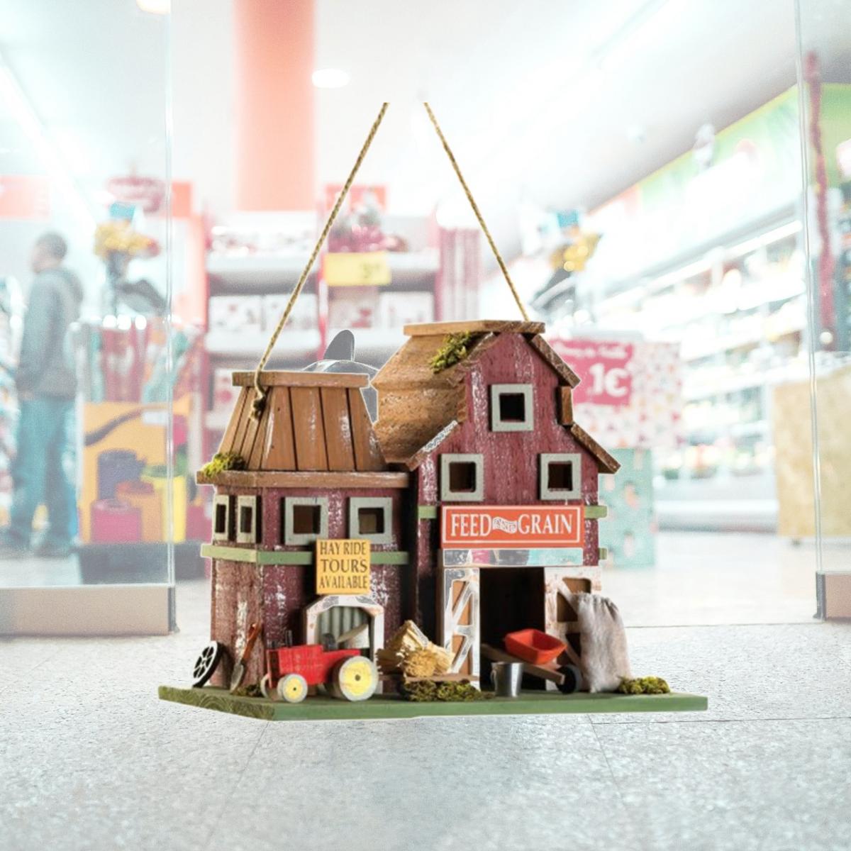 Picture of Home Locomotion 10014257 Farmstead Wood Barnyard Birdhouse
