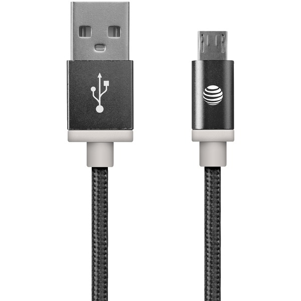 Picture of At&Tr RA49466 5 ft. Charge & Syncing Braided USB to Micro Cable&#44; Black