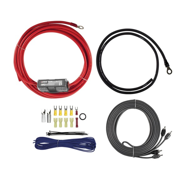 V8 SERIES 8-Gauge 600W Amp Installation Kit with RCA Cables, Black & Red