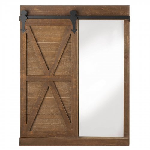 Picture of Accent Plus 10019024 Chalkboard & Mirror with Barn Door&#44; Blue