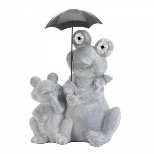 Picture of Summerfield Terrace 10019103 Frogs Under Umbrella Solar Decoration&#44; Blue