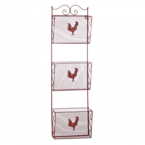 Picture of Accent Plus 10019104 Rooster Triple Basket Organizer&#44; Red