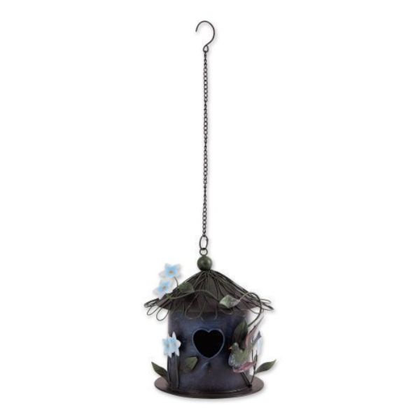 Picture of Accent Plus 4506157 Floral Birdhouse&#44; Blue
