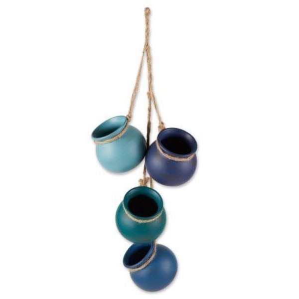 Picture of Accent Plus 4506335 Blue Tones Dangling Mini Pots