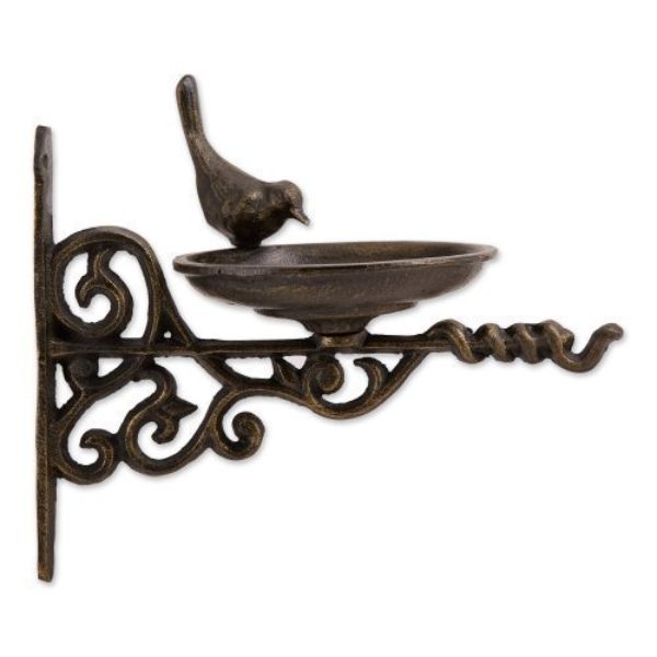 Picture of Accent Plus 4506241 Wall Mounted Ornate Cast Iron Bird Feeder&#44; Brown