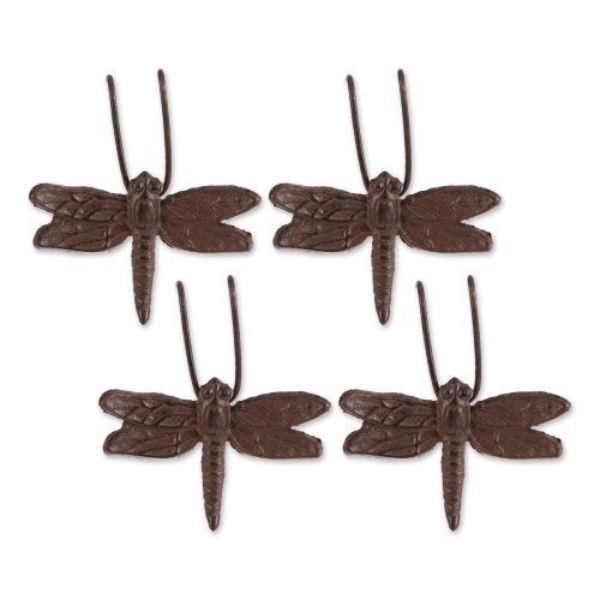 Picture of Accent Plus 4506263 Dragonfly Cast Iron Pot Hanger&#44; Brown - Set of 4