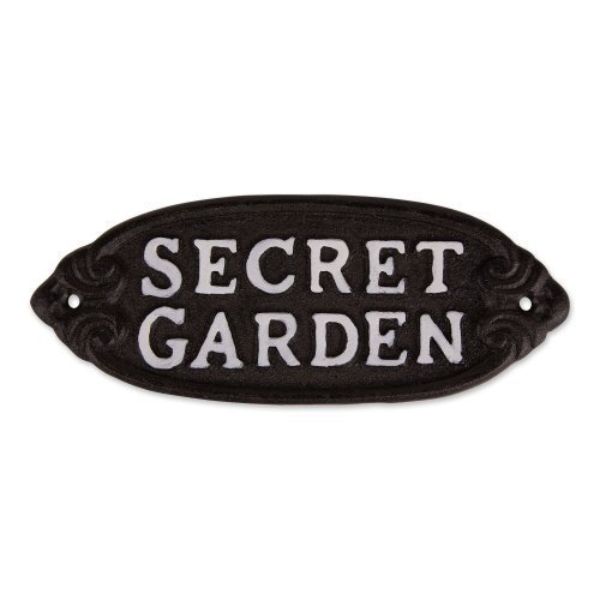 Picture of Accent Plus 4506277 Secret Garden Cast Iron Wall Mount Sign&#44; Black