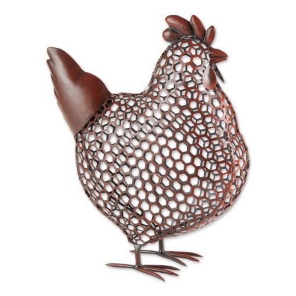Picture of Accent Plus 4506337 Chicken Wire Chicken Sculpture&#44; Red