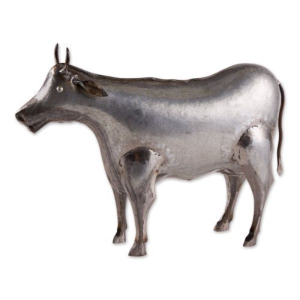 Picture of Accent Plus 4506393 Galvanized Cow Sculpture&#44; Silver