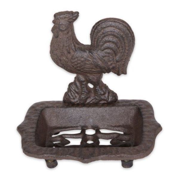 Picture of Accent Plus 4506484 Rooster Cast Iron Soap Dish&#44; Black