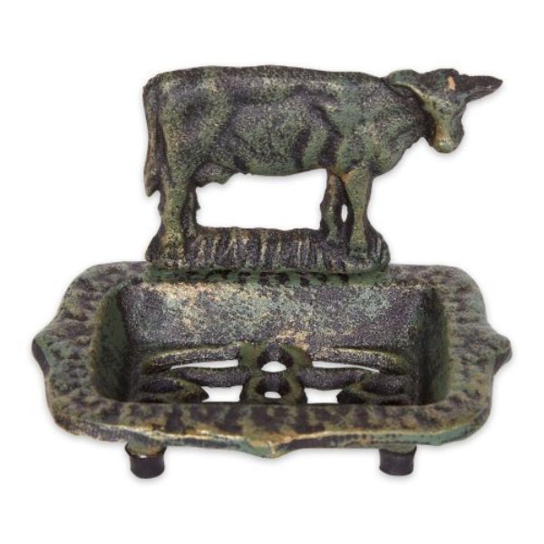 Picture of Accent Plus 4506485 Cow Cast Iron Soap Dish&#44; Green