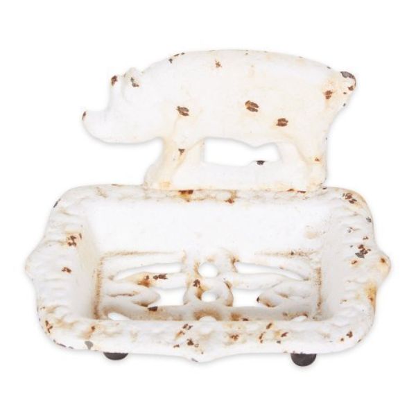 Picture of Accent Plus 4506486 Pig Cast Iron Soap Dish&#44; White