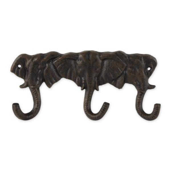 Picture of Accent Plus 4506569 Triple Elephant Wall Hook&#44; Brown