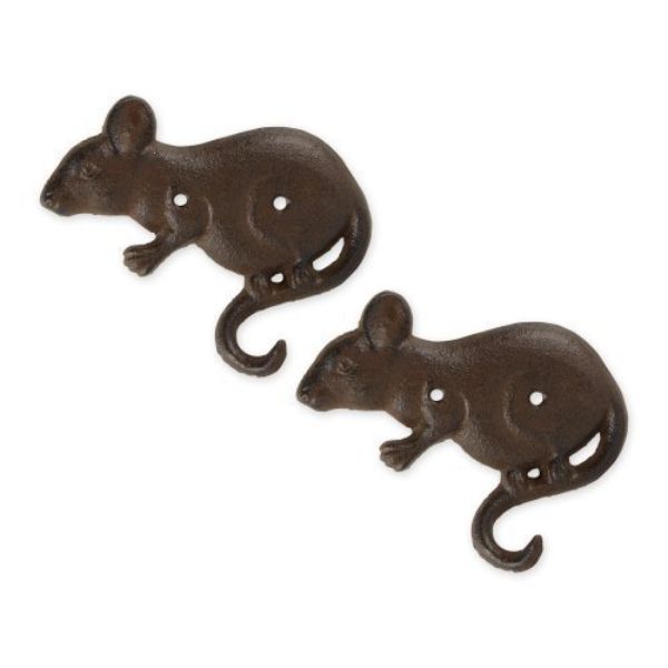 Picture of Accent Plus 4506574 Mouse Wall Hook&#44; Brown - Set of 2