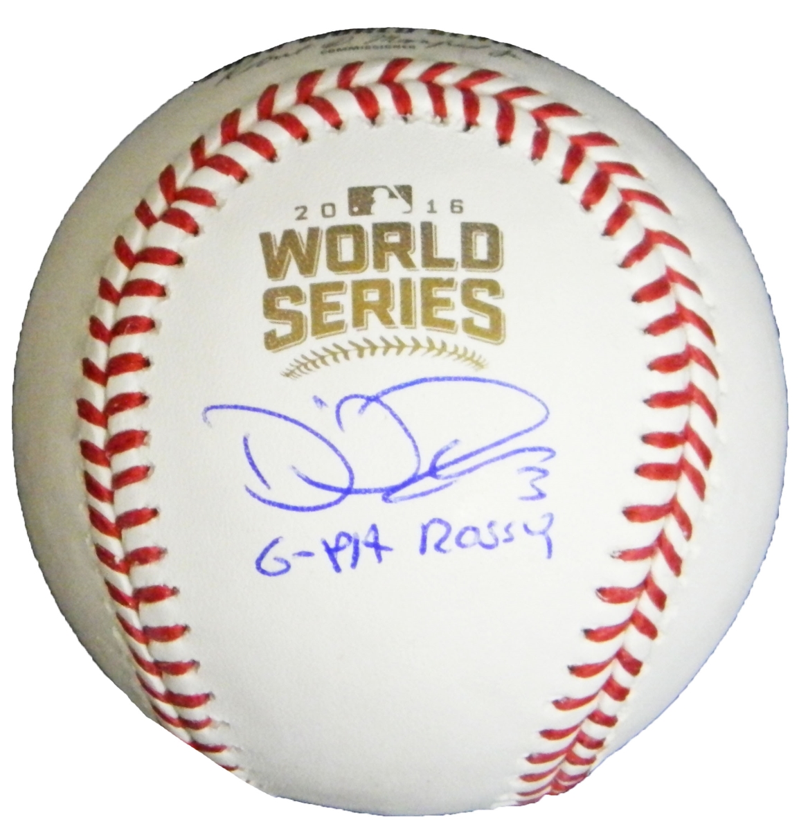 ROSBSB157 David Ross Signed Rawlings Official 2016 World Series MLB Baseball with G-Pa Rossy
