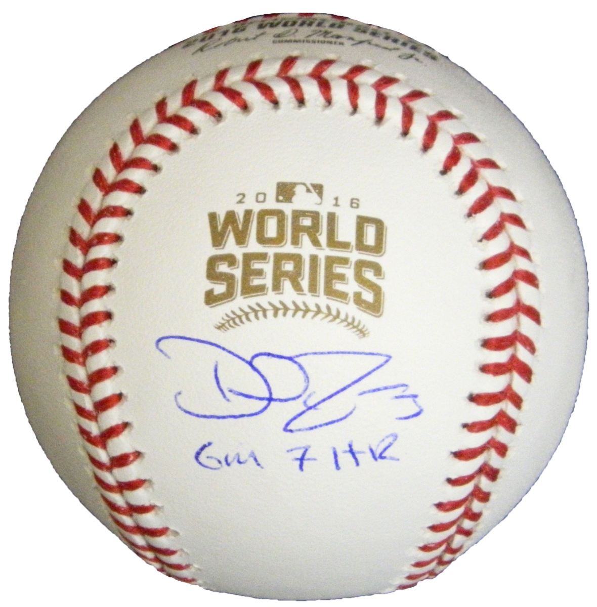 ROSBSB159 David Ross Signed Rawlings Official 2016 World Series MLB Baseball with Gm 7 HR
