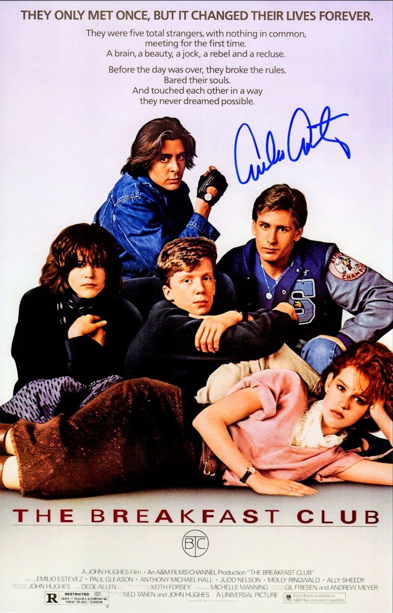 11 x 17 in. Emilio Estevez Signed the Breakfast Club Movie Poster