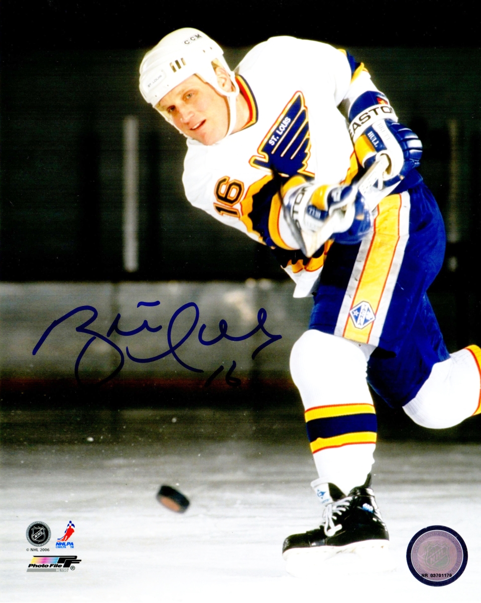 HUL08P475 8 x 10 in. Brett Hull Signed St Louis Blue Slap Shot Photo -  Schwartz Sports Memorabilia
