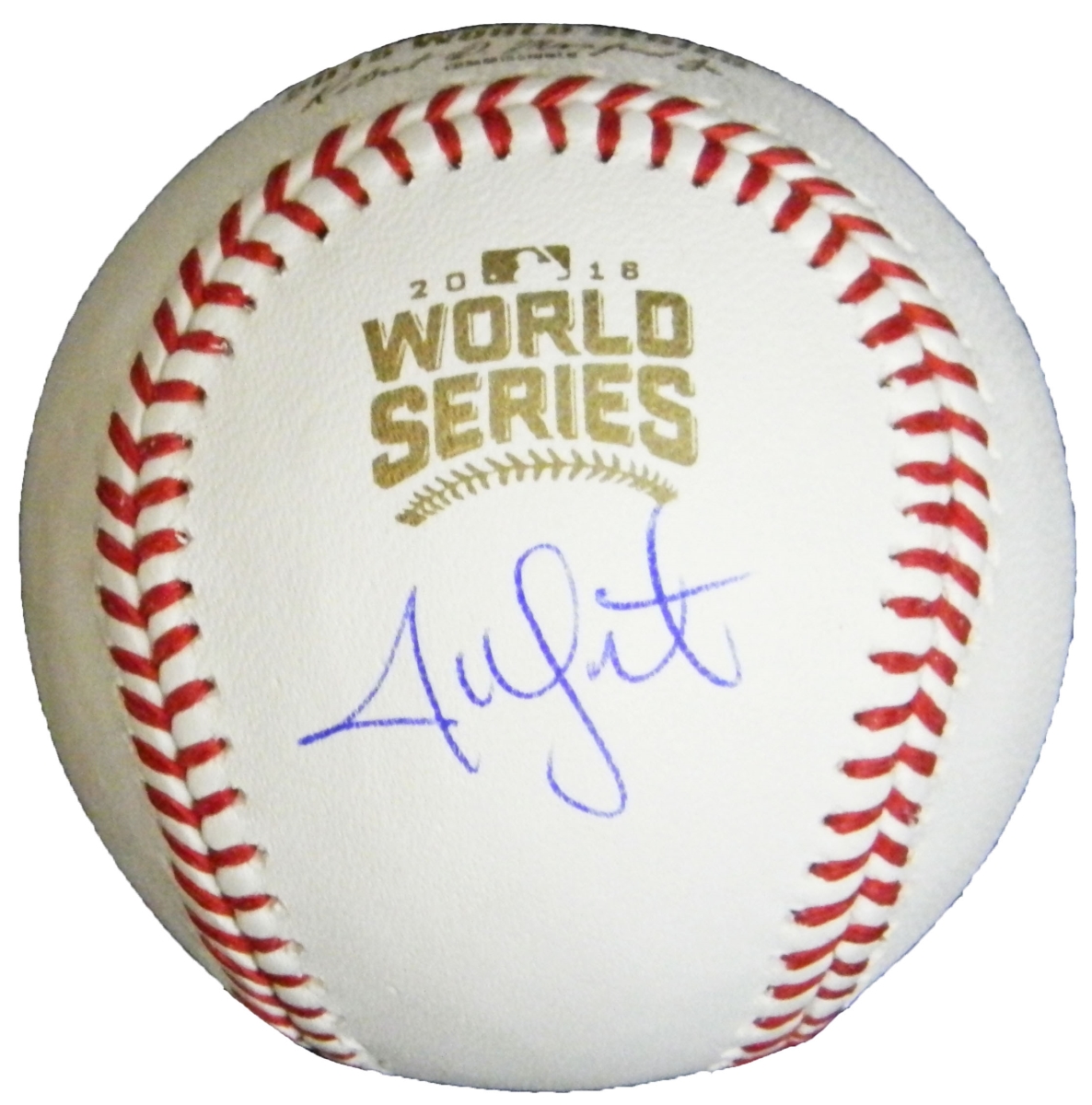 Picture of Schwartz Sports Memorabilia LESBSB101 Jon Lester Signed Rawlings Official 2016 World Series Baseball