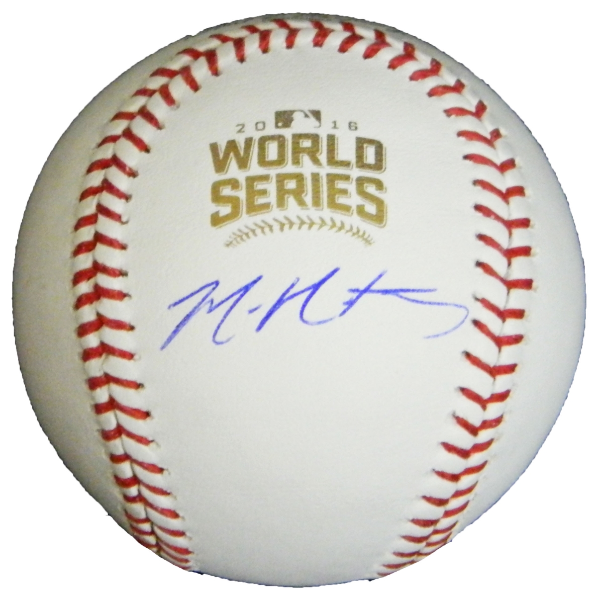 MONBSB120 Mike Montgomery Signed Rawlings Official 2016 World Series MLB Baseball
