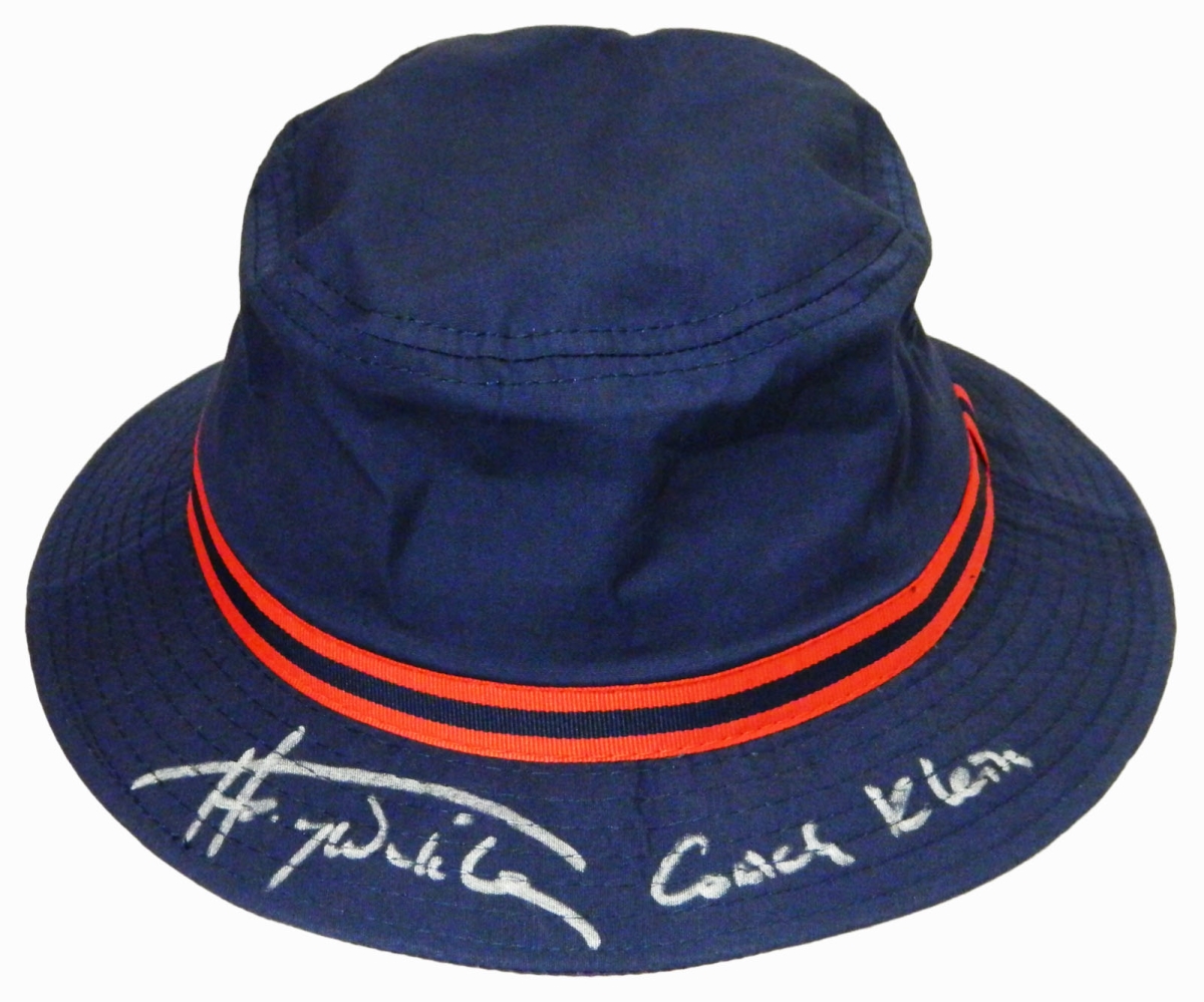WINHAT500 Henry Winkler Signed Waterboy Navy Bucket Coaching Hat with Coach Klein