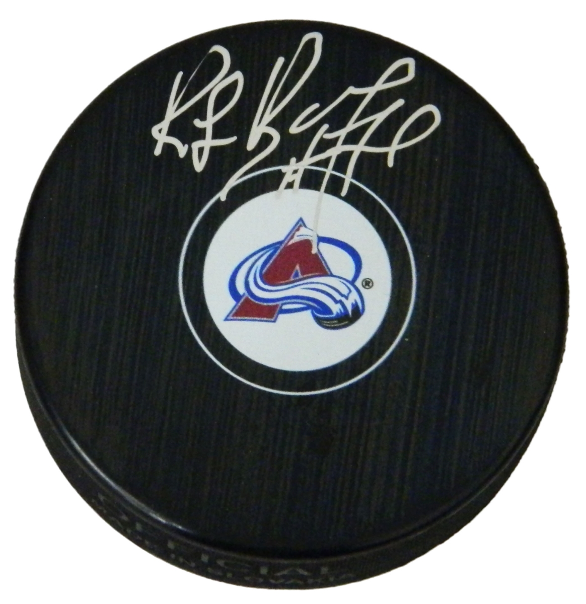 BOUPUC402 Ray Bourque Signed Colorado Avalanche Logo Hockey Puck