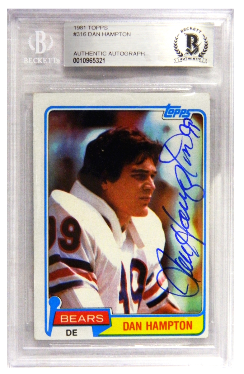 HAMCAR302 Dan Hampton Signed Chicago Bears 1981 Topps Football Rookie Card No. 316 -  Beckett Authentication