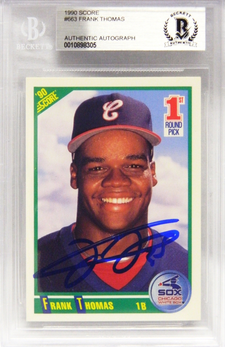 THOCAR108 Frank Thomas Signed Chicago White Sox 1990 Score Rookie Card No. 663 -  Beckett Authentication