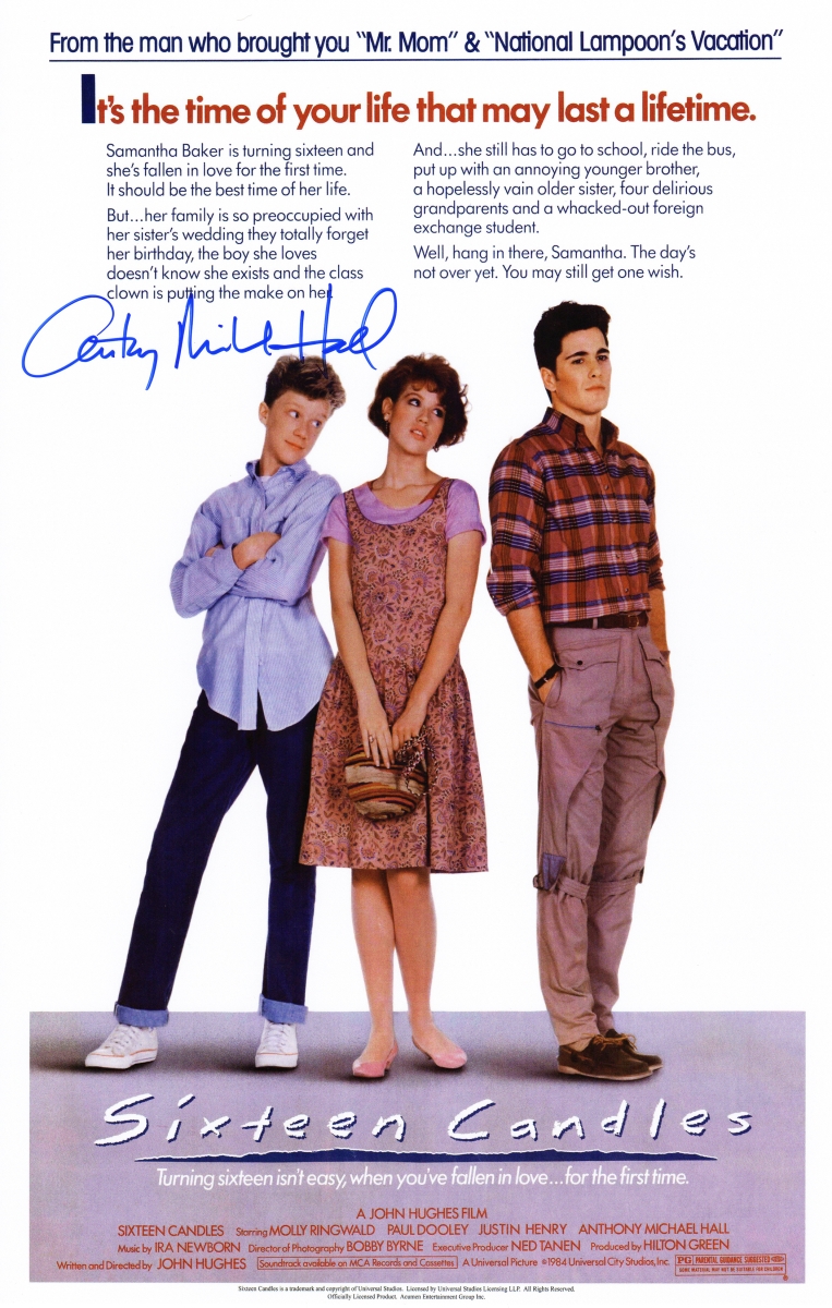 Picture of Schwartz Sports Memorabilia HALPST501 Anthony Michael Hall Signed Sixteen Candles 11 x 17 in. Movie Poster