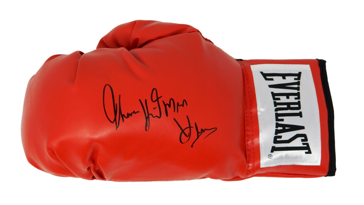 HEAGLV500 Thomas Hearns Signed Everlast Red Boxing Glove with Hitman -  Schwartz Sports Memorabilia