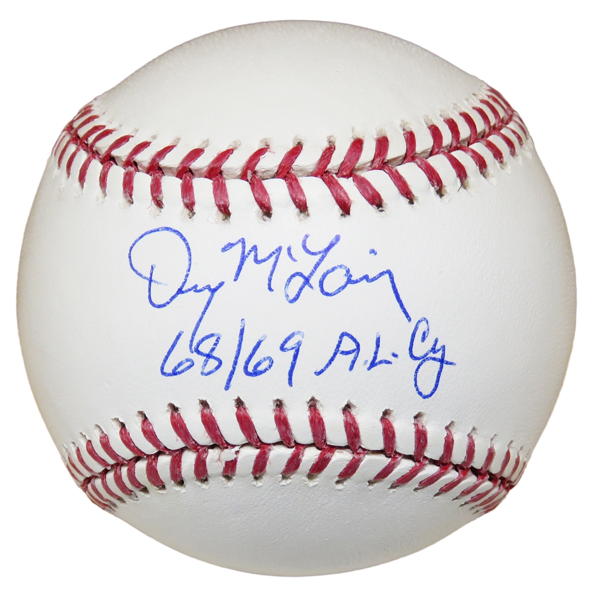 Denny McLain Signed Official MLB Baseball with 68, 69 AL CY
