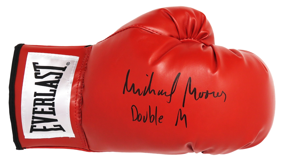 MOOGLV501 Michael Moorer Signed Everlast Red Boxing Glove with Double M
