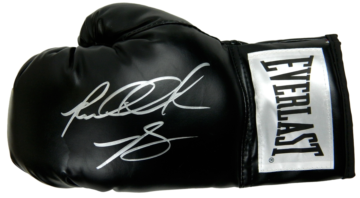 BOWGLV501 Riddick Bowe Signed Everlast Black Boxing Glove