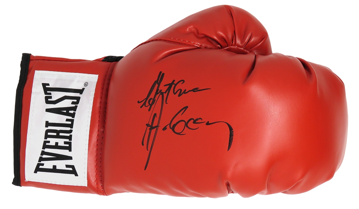 COOGLV501 Gerry Cooney Signed Everlast Red Boxing Glove with Gentleman