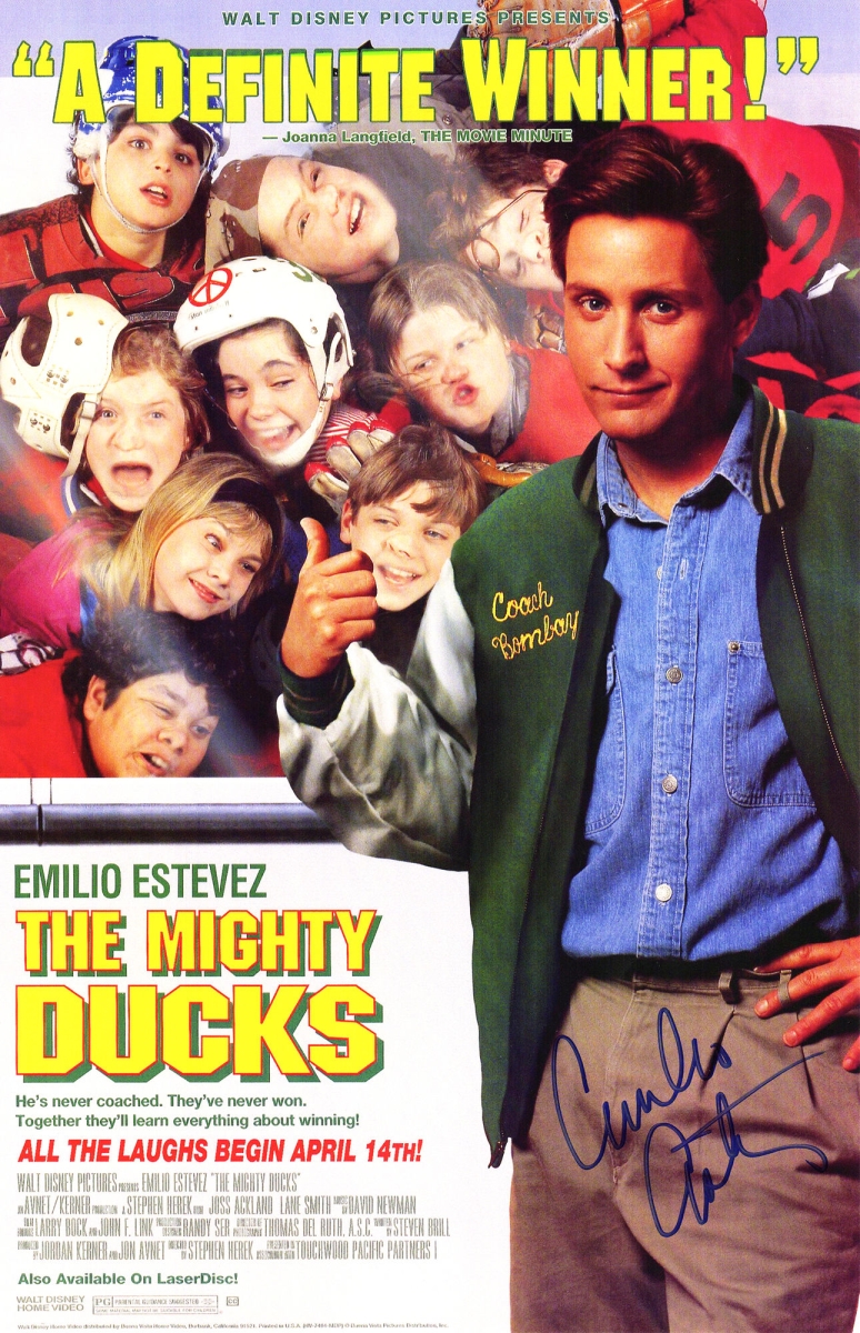 Picture of Schwartz Sports Memorabilia ESTPST515 Emilio Estevez Signed Mighty Ducks 11 x 17 in. Movie Poster