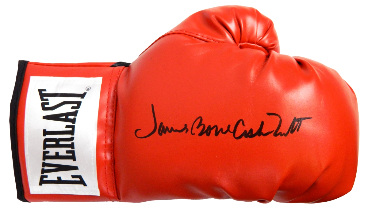 SMIGLV500 James Bonecrusher Smith Signed Everlast Red Boxing Glove