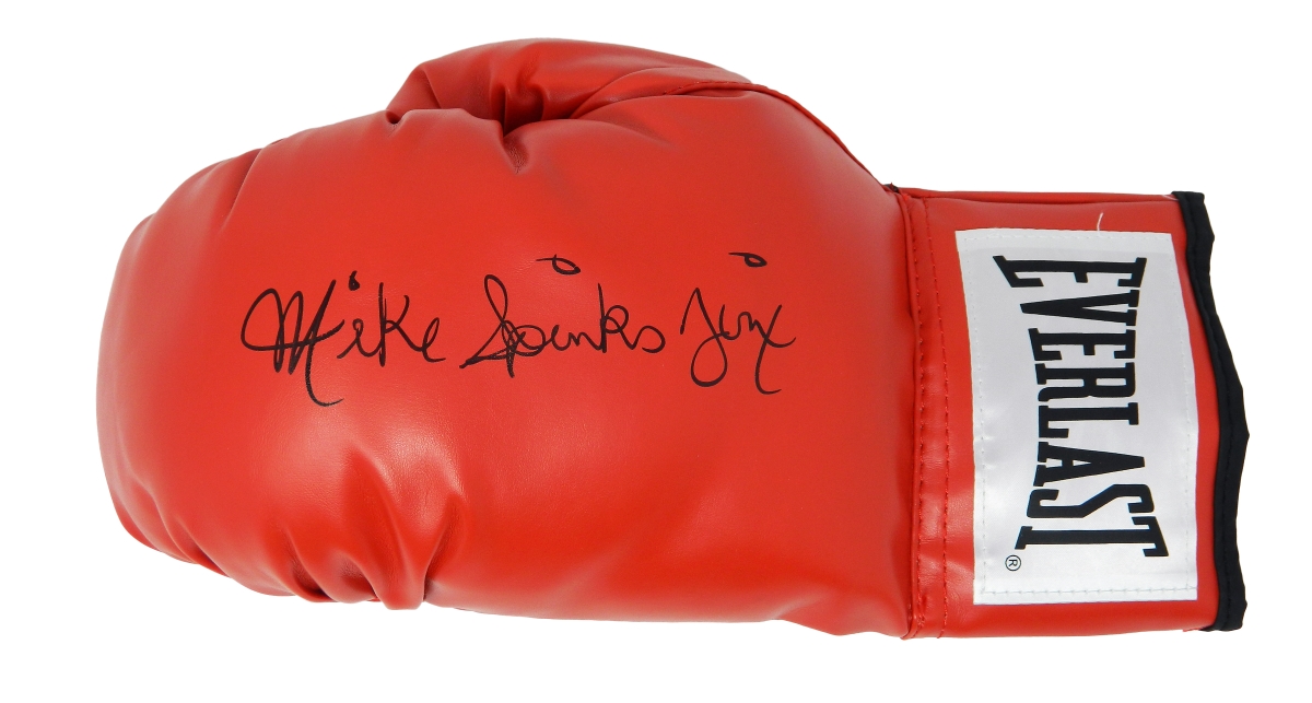 SPIGLV510 Michael Mike Spinks Signed Everlast Red Boxing Glove with Jinx