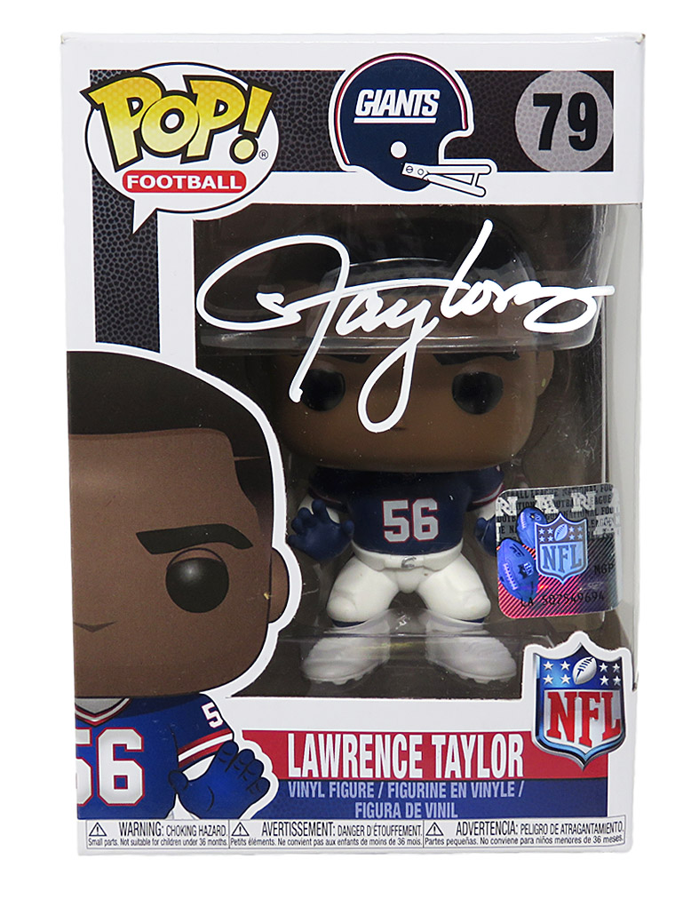TAYFUN300 Lawrence Taylor Signed New York Giants NFL Legends Funko Pop Doll No.79