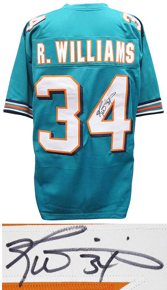 WILJRY320 Ricky Williams Signed Teal Custom Football Jersey