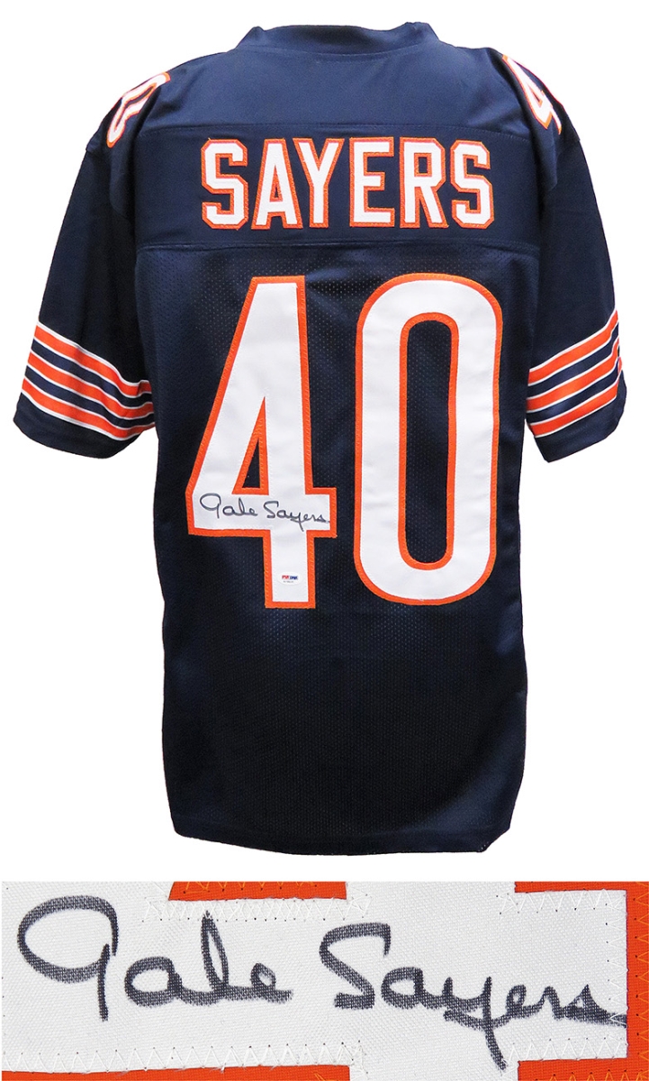 Picture of PSA & DNA SAYJRY306 Gale Sayers Signed Navy Custom Football Jersey