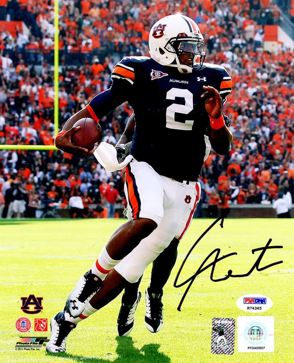 Picture of PSA & DNA NEW08P301 8 x 10 in. NCAA Auburn Tigers Cam Newton Signed Running Action Photo
