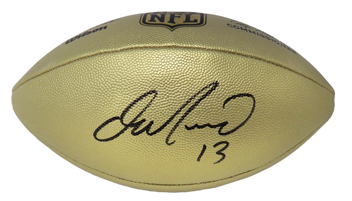 MARFTB351 Miami Dolphins Dan Marino Signed Wilson Duke Gold Metallic NFL Full Size Replica Football