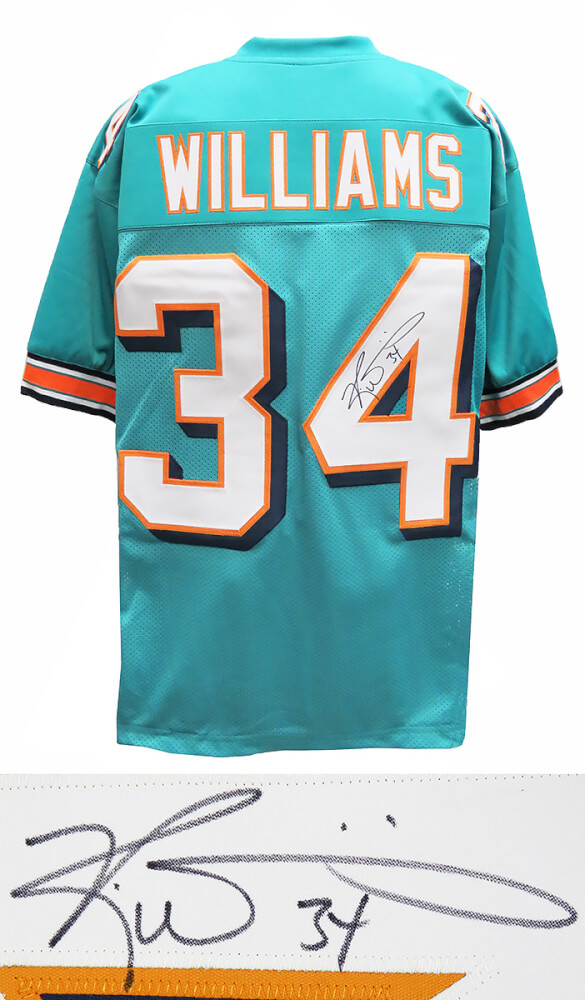 Picture of Schwartz Sports Memorabilia WILJRY323 Ricky Williams Signed Teal Custom Jersey