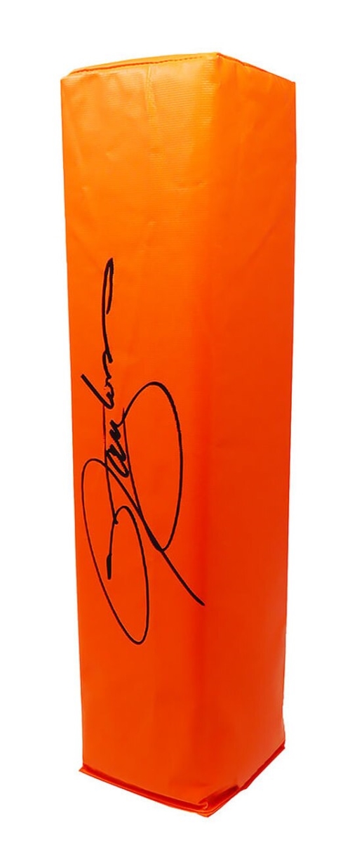 TAYPYL300 NFL New York Giants Lawrence Taylor Signed Orange Endzone Football Pylon